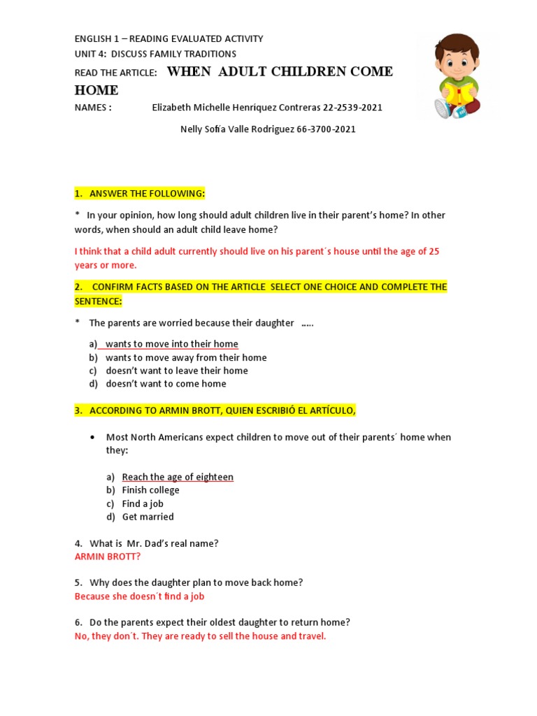 When adult children come home pdf