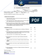 Anexo 01 - Declaración Jurada Del Postulante: I. Presentación de Documentos SI NO