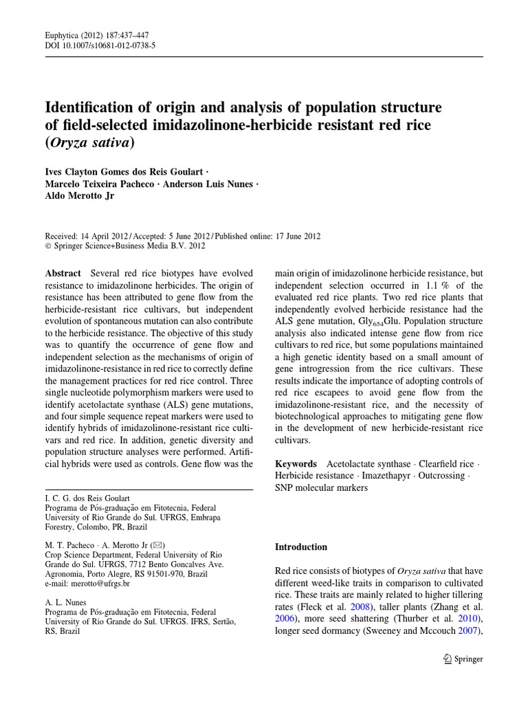 2012 Identification of Origin and Analysis of Population Structure