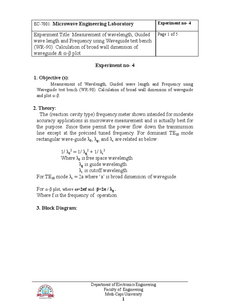 4 Waveguide Study Pdf Waveguide Microwave