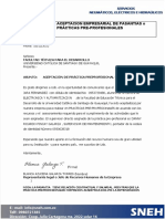 Carta de aceptación de práctica preprofesional