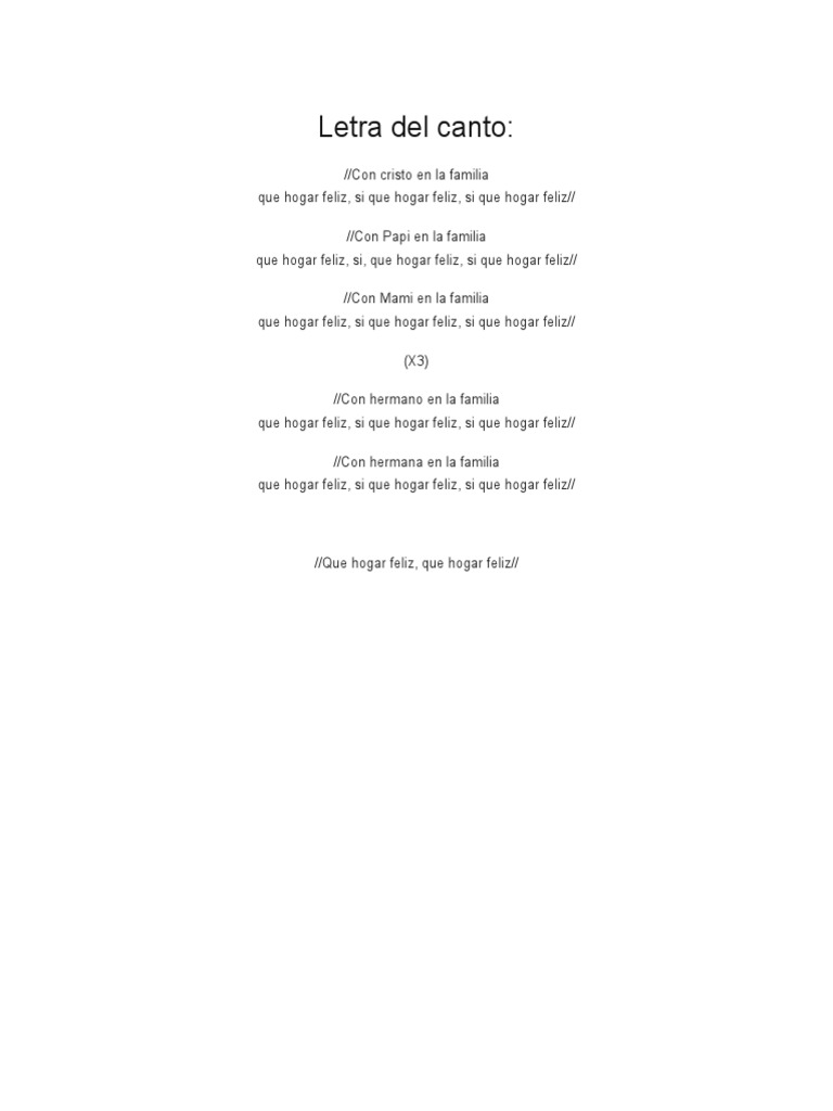 Letra Del Canto | PDF