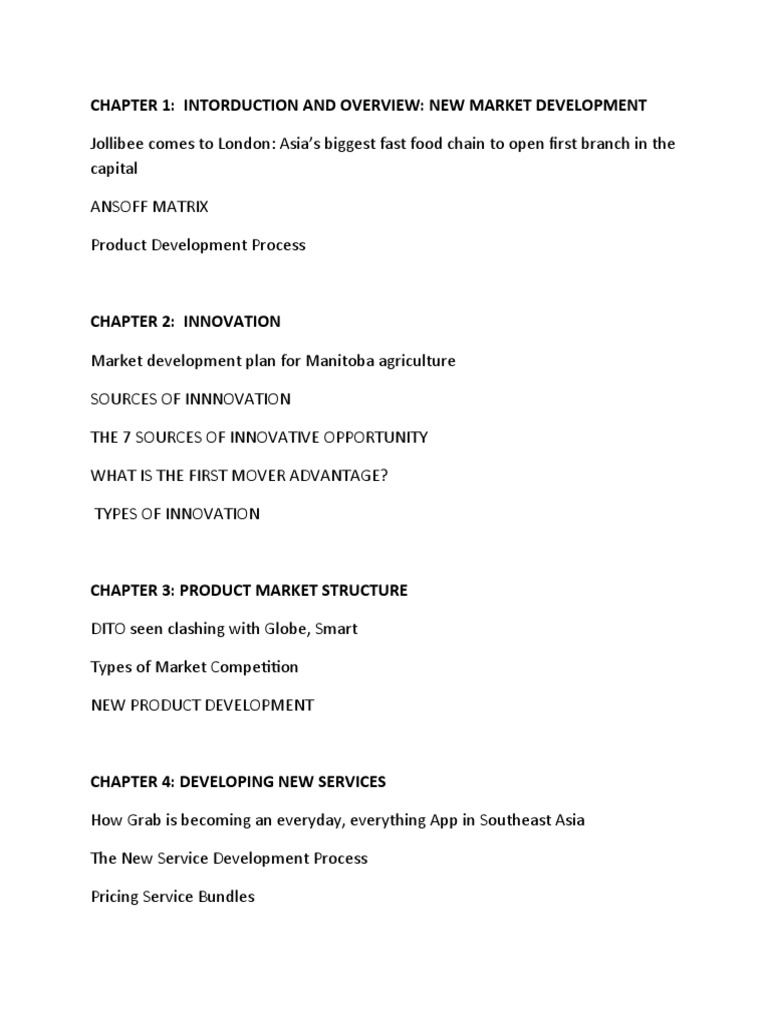 New Market Development Course Outline | PDF | Finance & Money Management