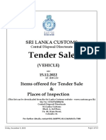 Sri Lanka Customs Vehicle Tender Sale