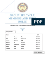 Group Life Cycle Stages and Member Roles
