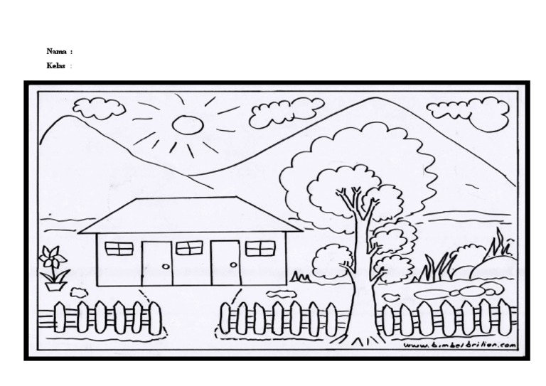 Latihan Mewarnai Pemandangan | PDF