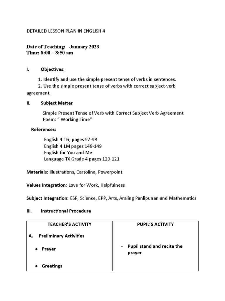 LPQ2 English Verbs | Download Free PDF | Grammatical Number | Subject ...