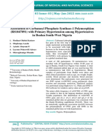 Association of Carbamoyl Phosphate Synthase-1 Polymorphism (RS1047891) With Primary Hypertension Among Hypertensives in Ibadan South-West Nigeria