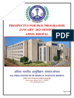 PhD Programme Seats at AIIMS Bhopal