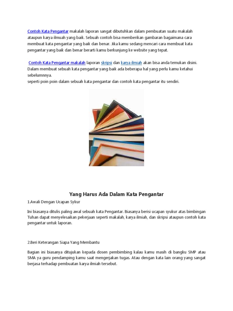 Contoh Kata Pengantar Makalah Terbaik | PDF
