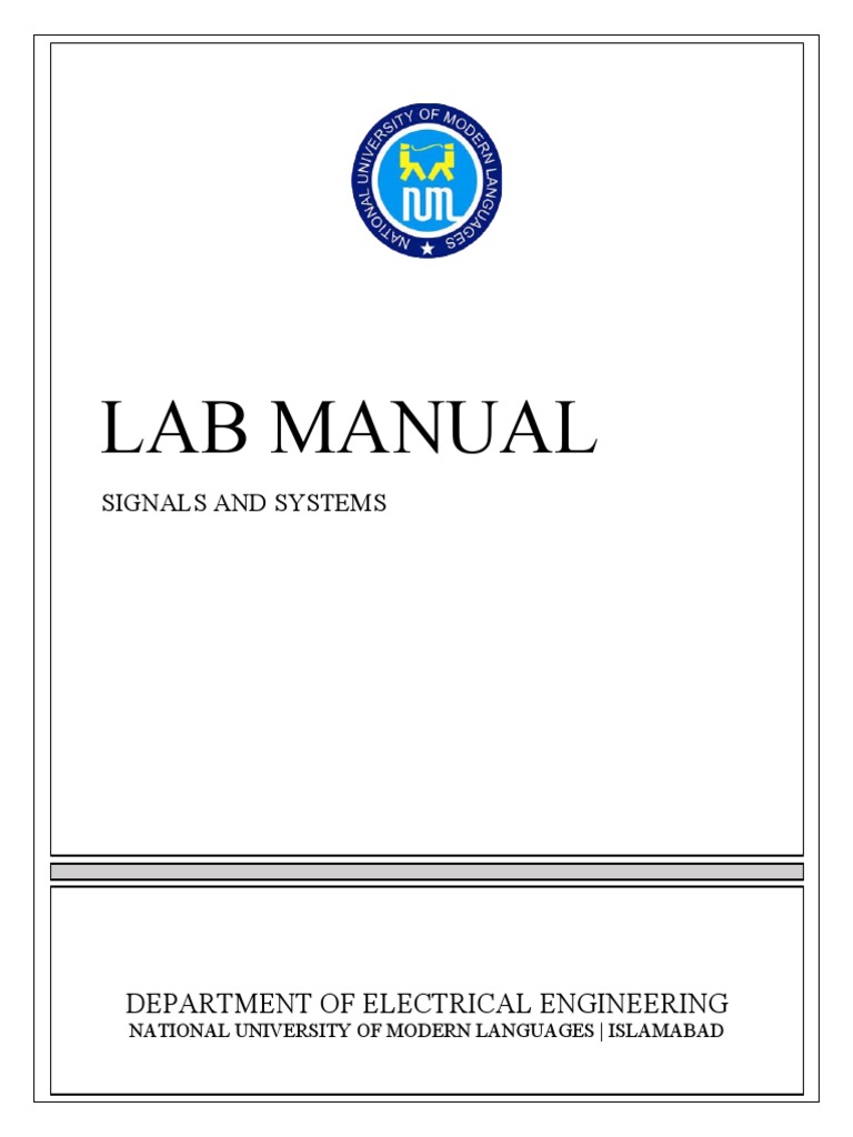 Signal&Systems - Lab Manual - 2021-1 | PDF | Matlab | Trigonometric ...