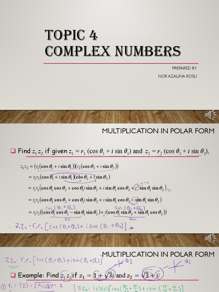 Exponentiation Of Complex Numbers Examples