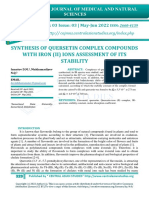 Synthesis of Quersetin Complex Compounds With Iron (II) Ions Assessment of Its Stability