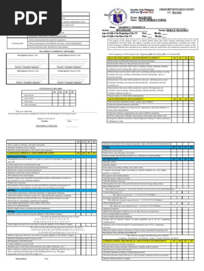 Progress Report Card Kindergarten 2022-2023