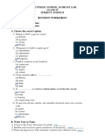 VI Science Revision Worksheet