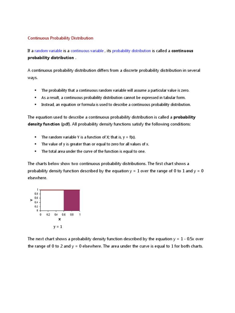 Continuous Probability Distribution 1 | PDF | Probability Density ...
