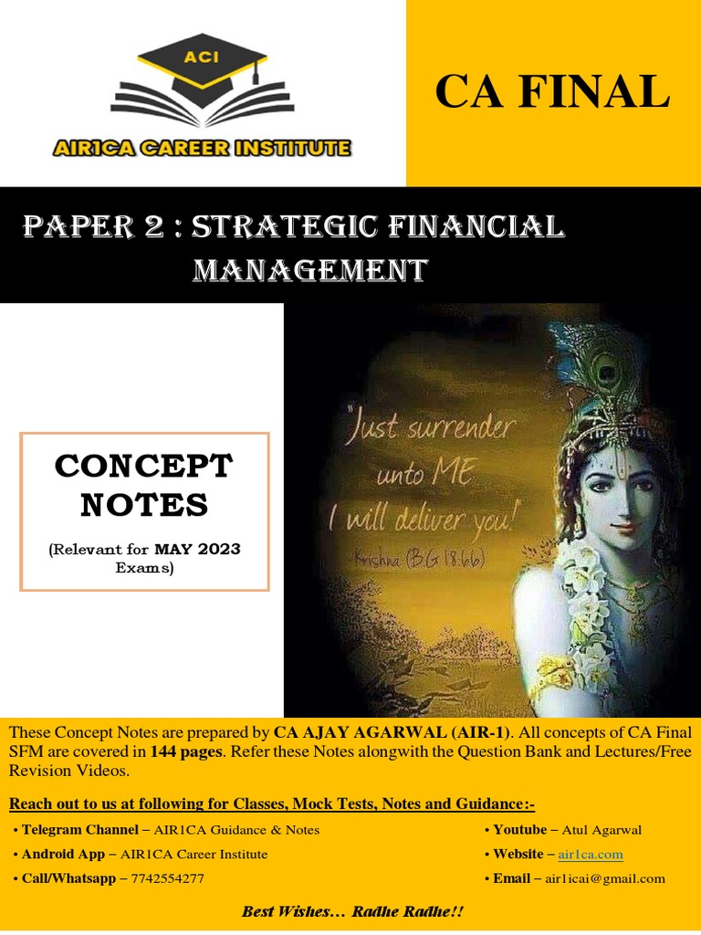 CA Final SFM Concept Notes by AIR-1 | PDF | Financial Markets ...