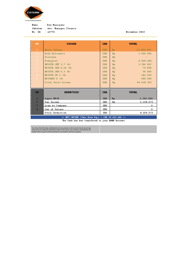 Slip Gaji November 2022 PDF