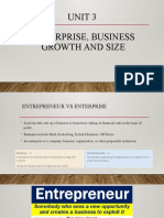 Unit 3 Enterprise Business Growth and Size