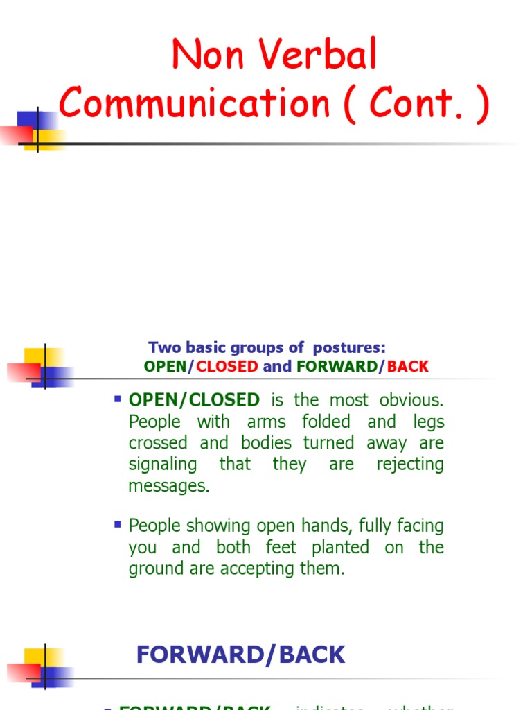 Understanding Non-Verbal Cues | PDF | Nonverbal Communication | Body ...