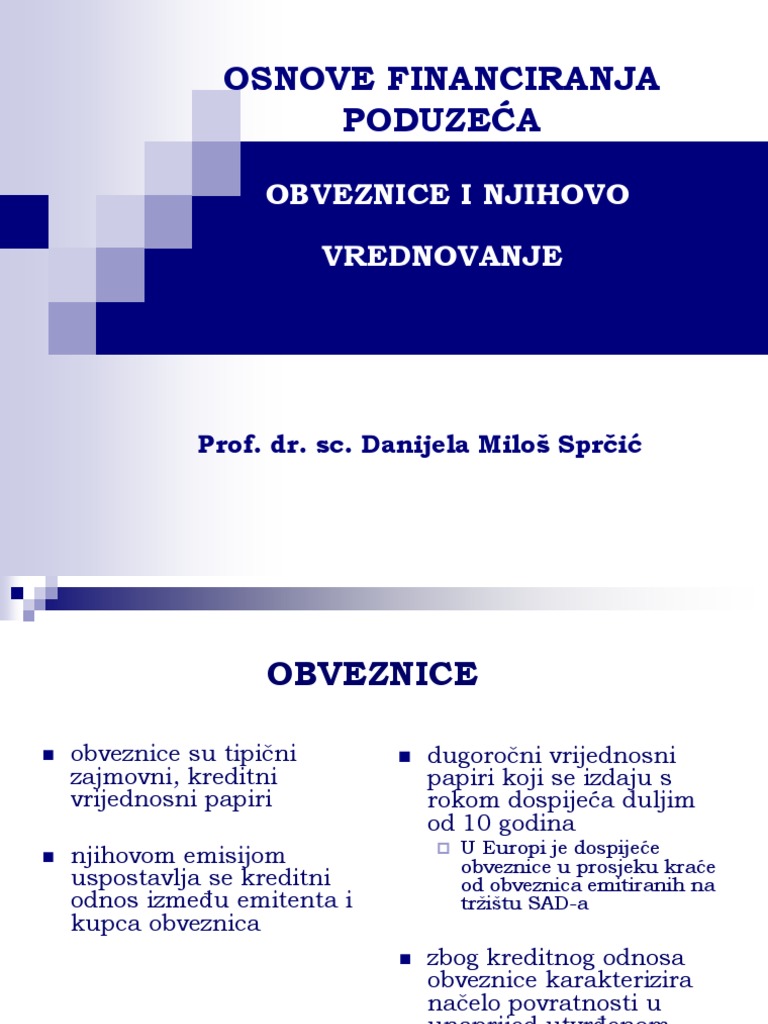 Ofp - P4 - Obveznice | PDF