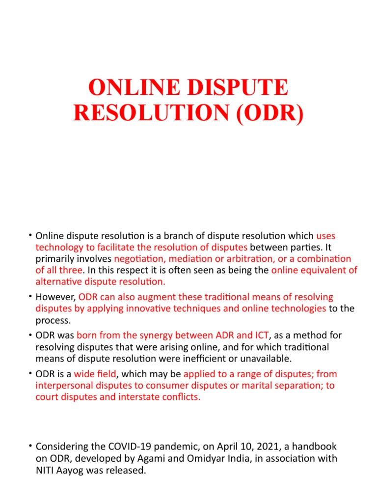 Online Dispute Resolution Guide Pdf