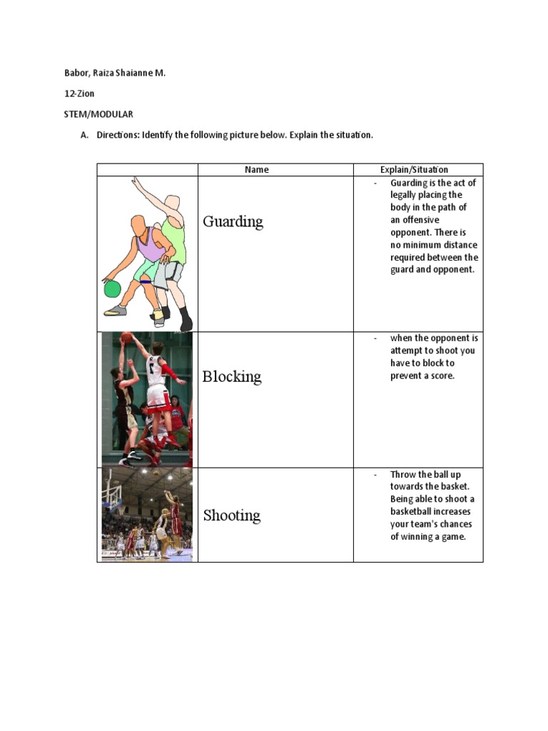 Activity 1 Basketball | PDF | Entertainment | Sports Rules And Regulations