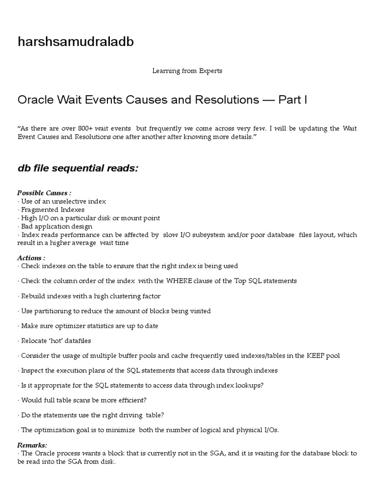 Cache Buffer Chain Latch Issues | PDF | Database Index | Cache (Computing)