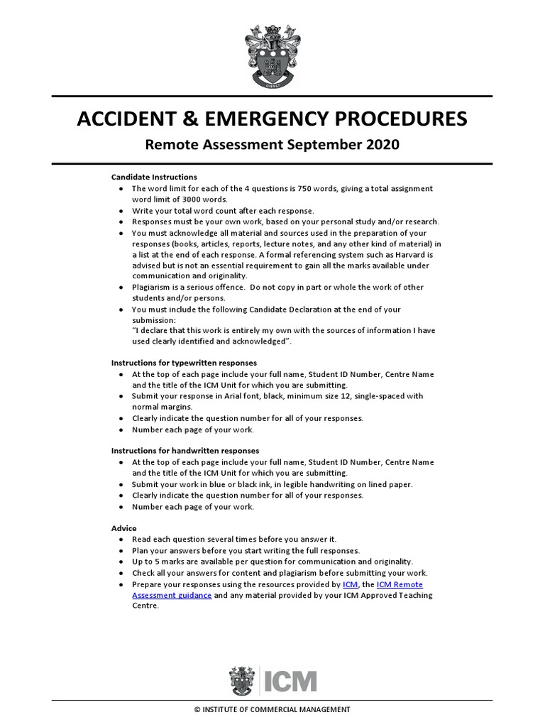 Accident & Emergency Procedures PDF Occupational Safety And Health