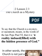 Grade 12 Lesson 2.3 Church As A Mystery