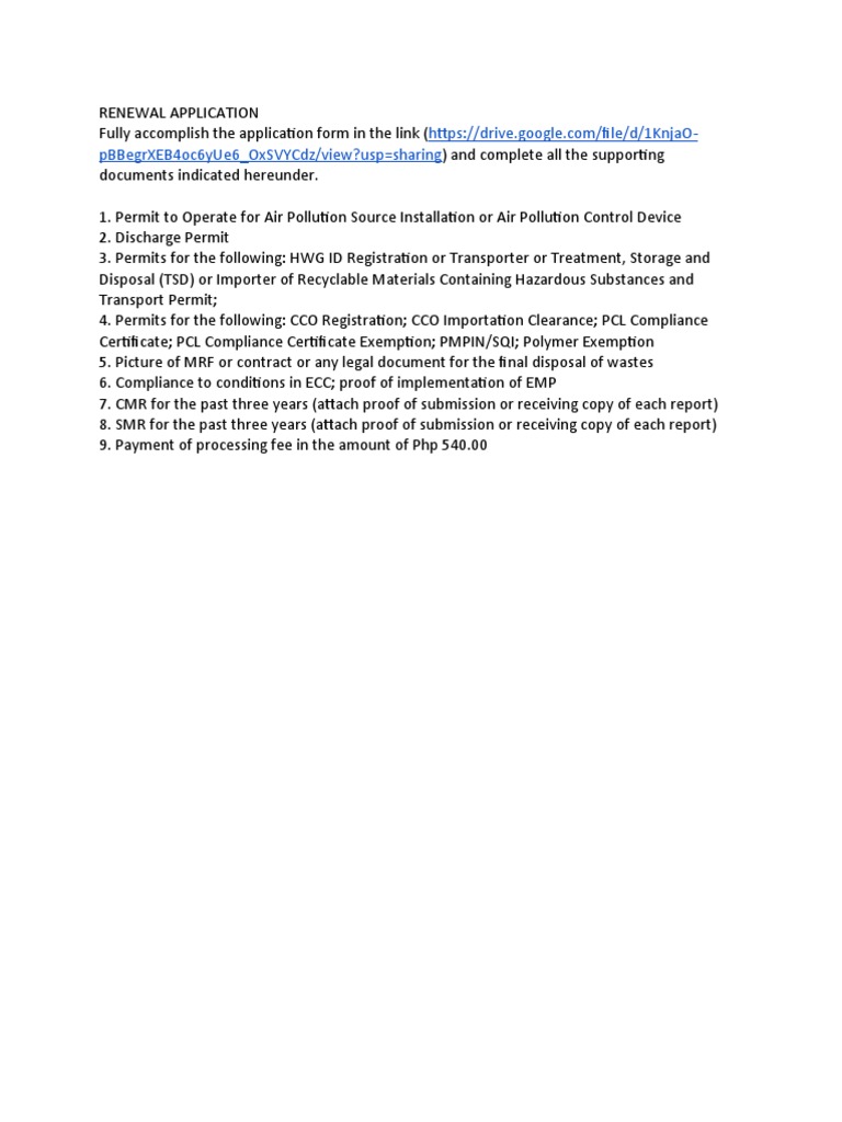 PCL Renewal Application Requirements | PDF | Technology & Engineering