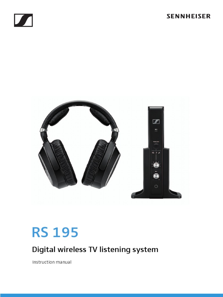 sennheiser-rs-195-digital-wireless-tv-listening-system-instructions