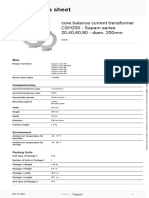 Core Balance Current Transformer CSH200 Product Data Sheet