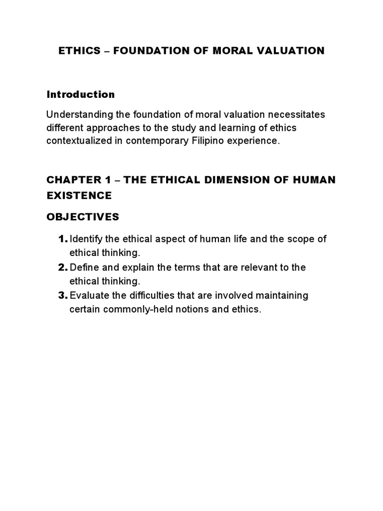 Ethics in Moral Valuation Explained | PDF | Science & Mathematics