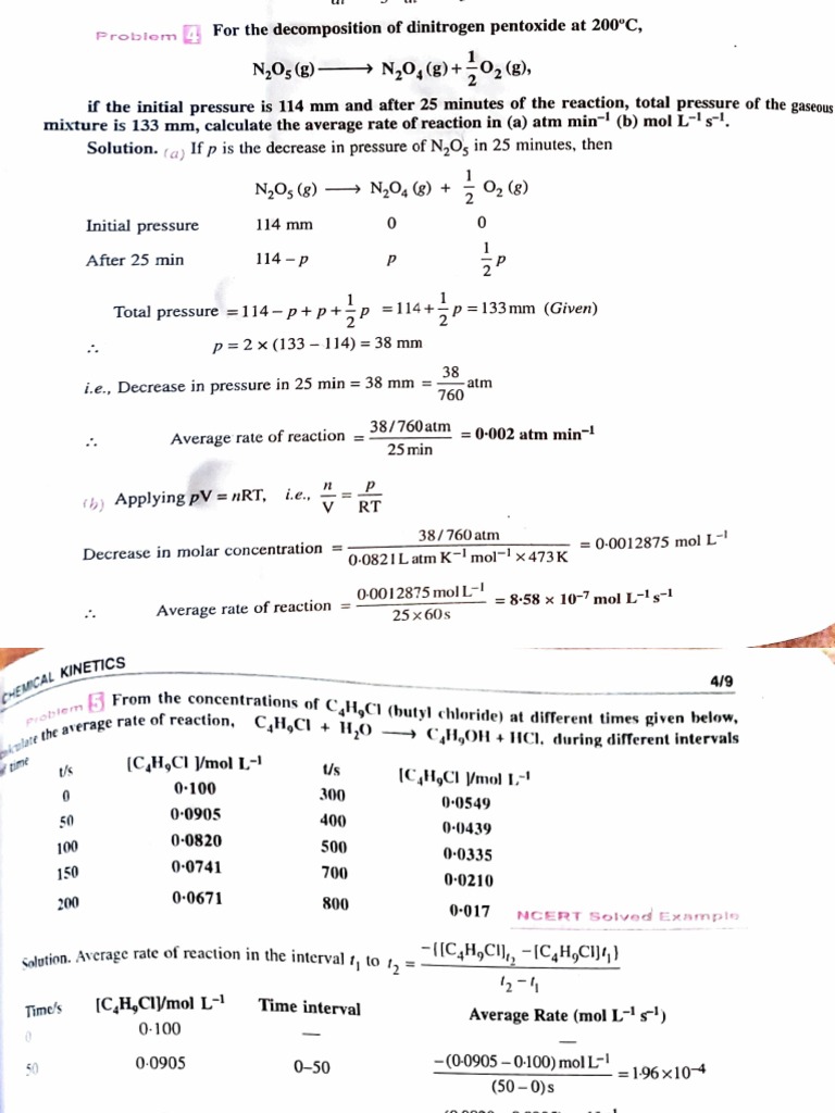 Chemical Kinetic Question | PDF | Reaction Rate | Chemical Substances