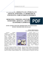 19 - Recenzie - A Concepe, A Redacta Si A Publica Un Articol Stiintific. O Abordare in Contextul Cercetarii Economice