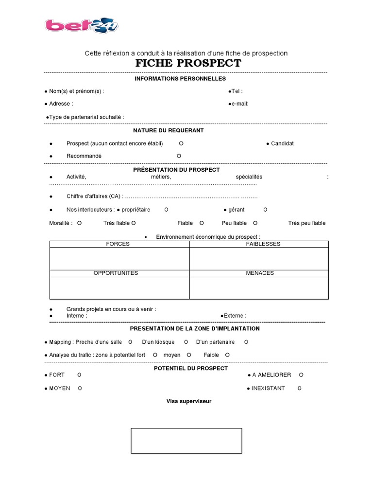 Fiche de Prospection Commerciale | PDF | Affaires