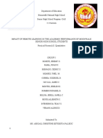 Impact of remote learning on academic performance of senior high school students