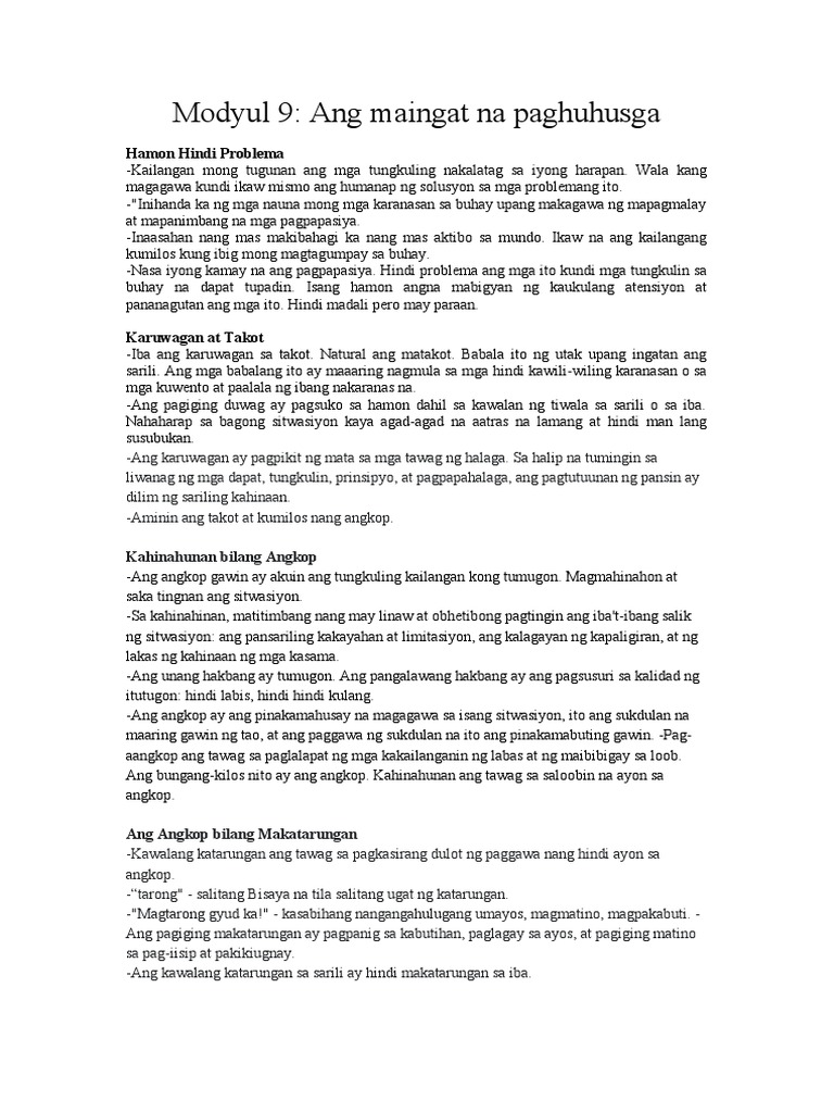Modyul 9 | PDF