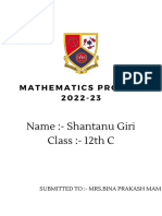 Mathematics Project 2022-23