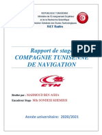 Rapport de Stage COMPAGNIE TUNISENNE DE NAVIGATION
