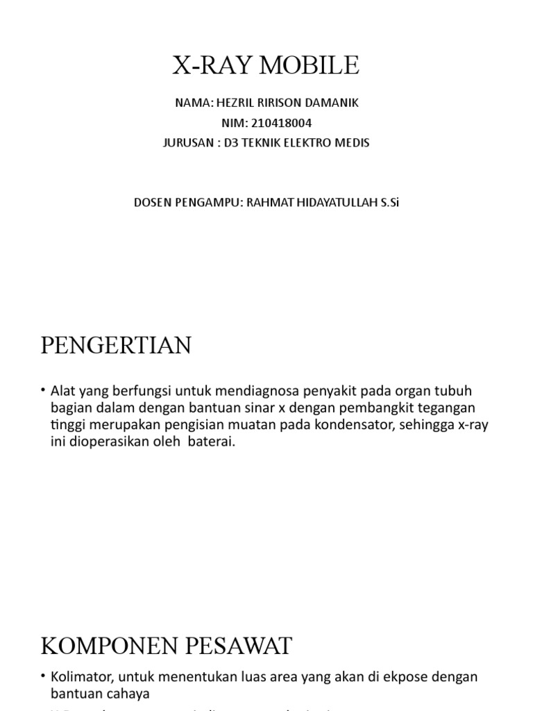 X-Ray Mobile: Diagnosa Penyakit Efektif | PDF