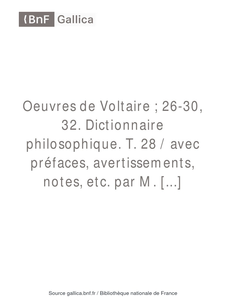 Oeuvres de Voltaire PDF