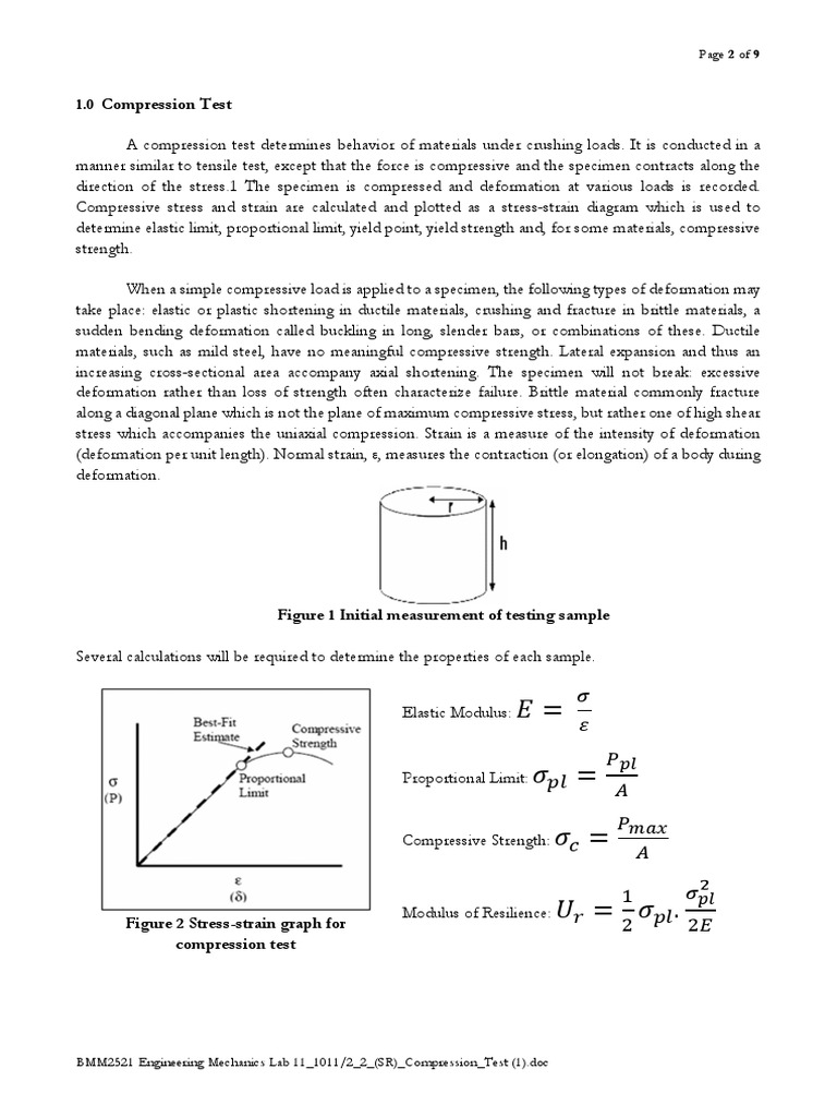 2 - (SR) - Compression - Test - Group 2 | PDF | Deformation ...