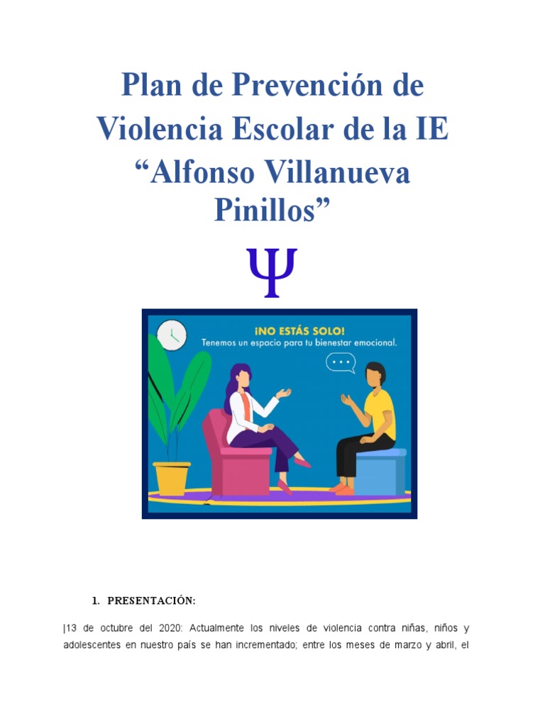 Plan de Prevención de Violencia Escolar | PDF | Violencia