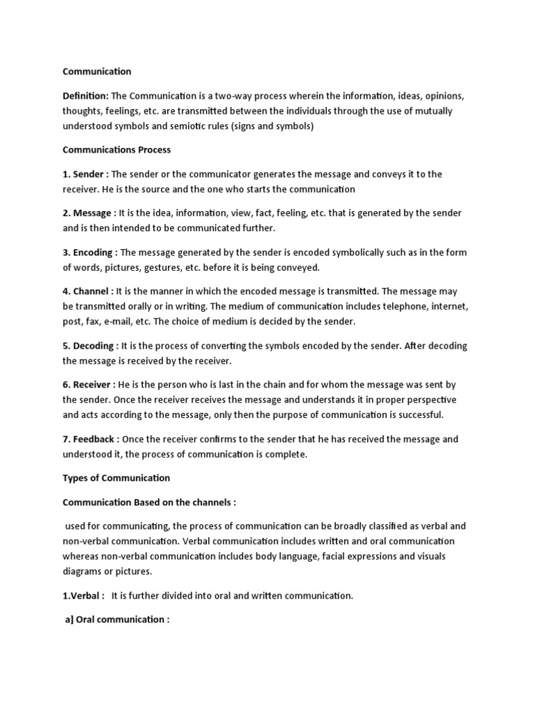 Understanding Communication Processes | PDF | Communication | Nonverbal ...
