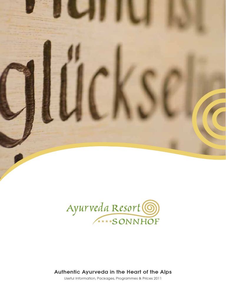 Ayurveda Resort Sonnhof Brochure Download 2011 PDF Ayurveda Massage