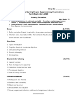 Q.P. CODE: 401010 Reg. No: ... Final Year B.SC Nursing Degree Supplementary Examinations April (September), 2020 Nursing Education