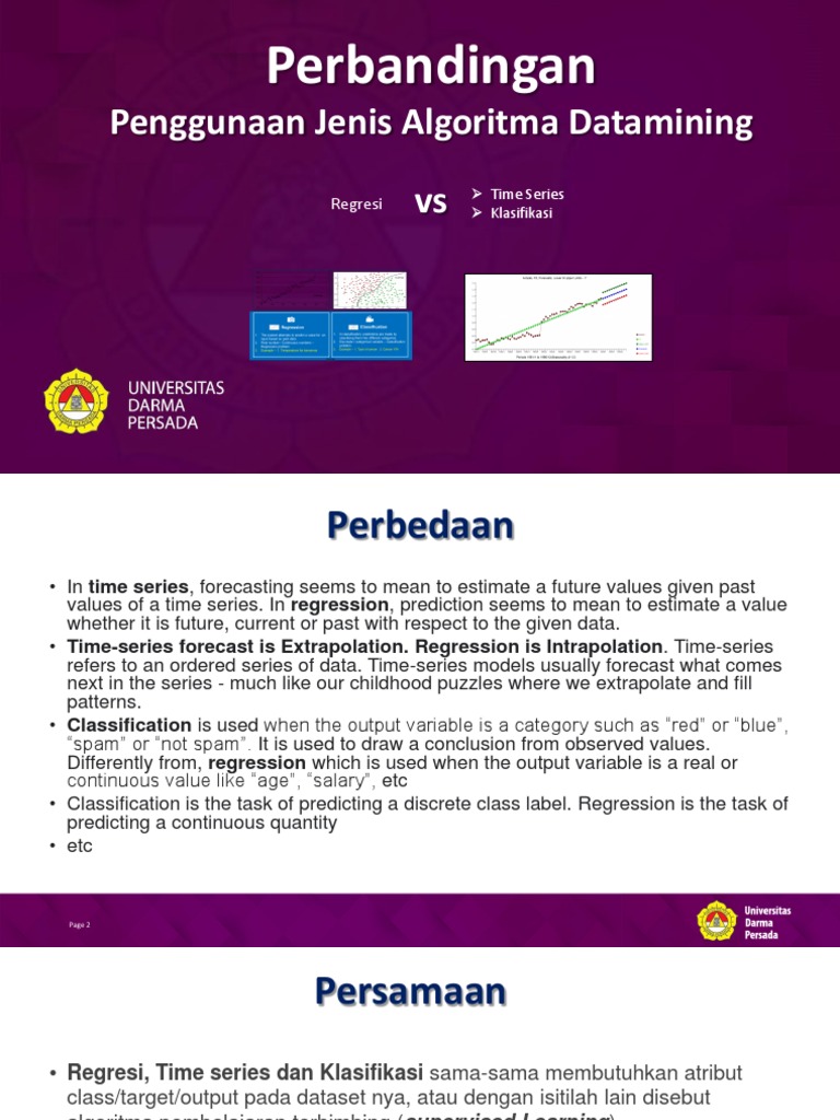 12 perbedaan regresi dengan time series dan klasifikasi pdf time