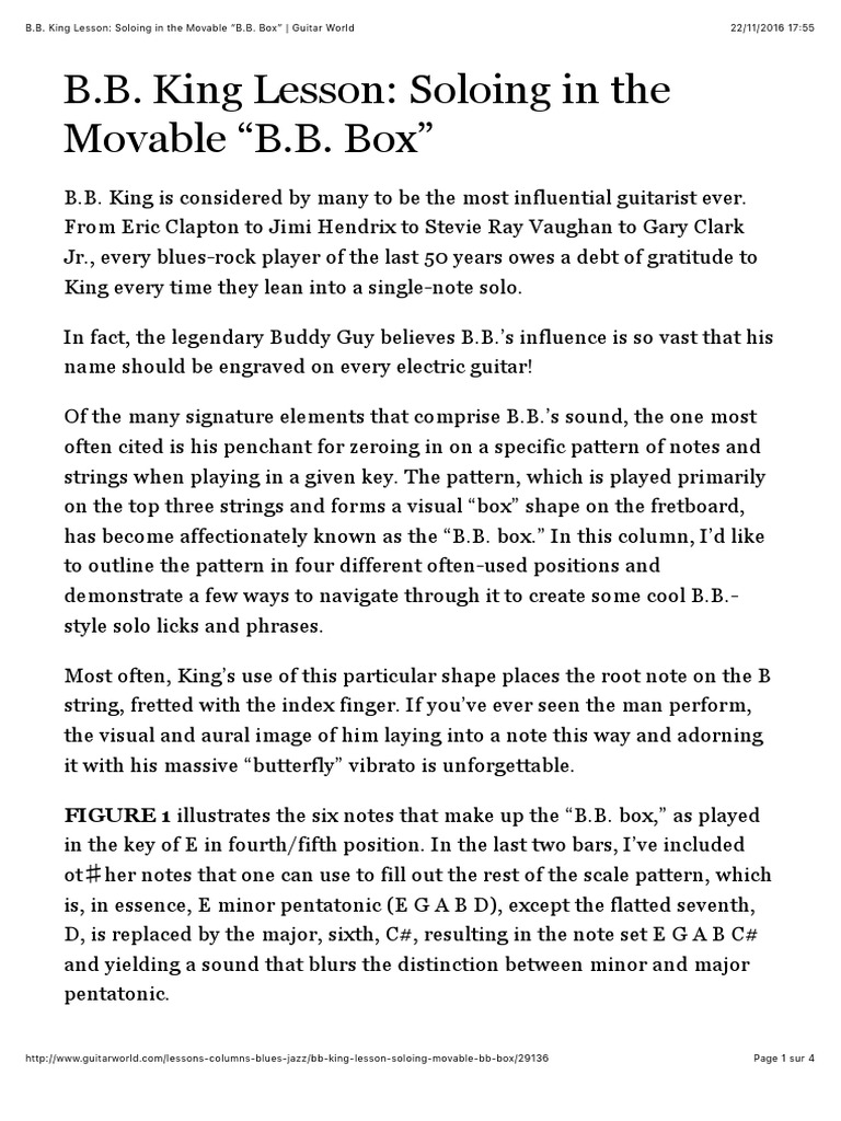 B.B. King Lesson - Soloing in The Movable 